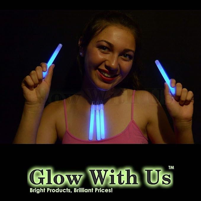 Glow Sticks Bulk Wholesale, 1000 4” Blue Glow Stick Light Sticks. Bright Color, Kids Love Them! Glow 8-12 Hrs, 2-Year Shelf Life, Sturdy Packaging, GlowWithUs Brand…