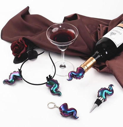 BIGEBO Bottle Stopper Resin Mold, Octopus Tentacle Shaped Wine Bottle Stopper Silicone Molds Set Kits Contain 5 Stopper for Gift Party Bar