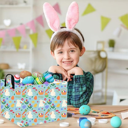FXOLCSHE Rectangular Easter Bunny basket,Baby Hamper,Kids Toy Storage Basket for Easter,Kids Storage Bin,Toy Gift Organizerm,Easter empty room decor(Easter Bunny)