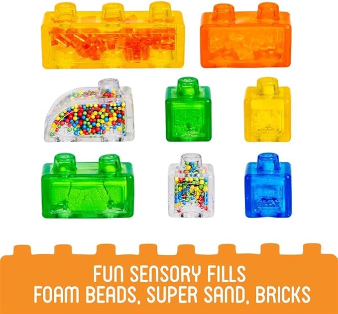 Jelly Blox Construction Site Set | Includes 75 Pieces | Toddler & Preschool Building Blocks Kids Can Squeeze, Stretch, Squish | MESH ACCREDITED | Safety Tested & Ouch-Free | Sensory Play Toy Ages 2+