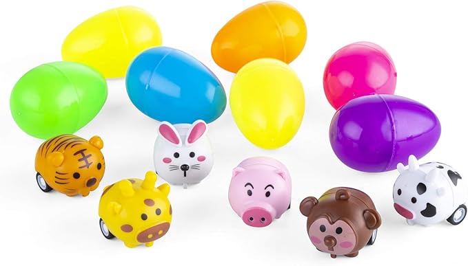 KASU 100 Pcs Prefilled Easter Eggs with Toys Inside Premium for Easter Theme Party Favor, Easter Eggs Hunt, Easter Basket Stuffers/Fillers, Classroom Prize Supplies