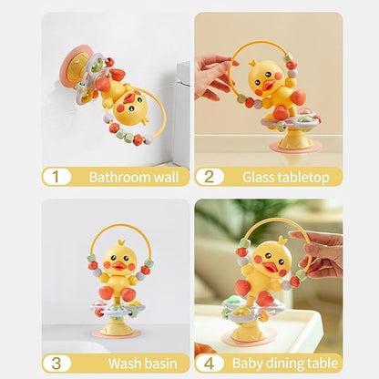 Baby Musical Toy, Duck Suction Cup High Chair Table Soother, Grip and Spin Toy, Interactive Development, Suitable for 10-36 Months, Baby Gift, Excellent Birthday Present Choice