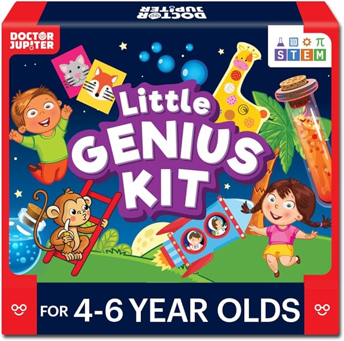Doctor Jupiter Little Genius Kit for Boys & Girls 4-6 Year Olds | Educational Toys for 4-5-6 | Learning Toys for Toddlers | Preschool Learning Activities | STEM Toys | Science Experiments