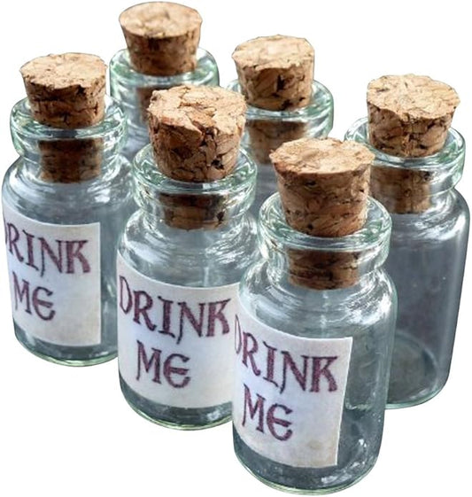 UMBRELLALABORATORY 6-10pcs Alice in Wonderland Party Supplies, Decoration, Potion Bottle with Cork Costume Accessory, DIY jewelry making charms