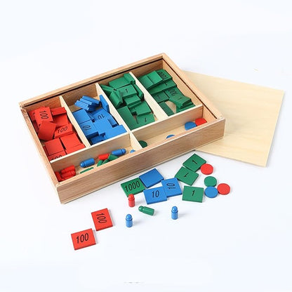 New Sky Professional Montessori Stamp Game Material Kids Counting Learning and Math Aids Wooden Toy