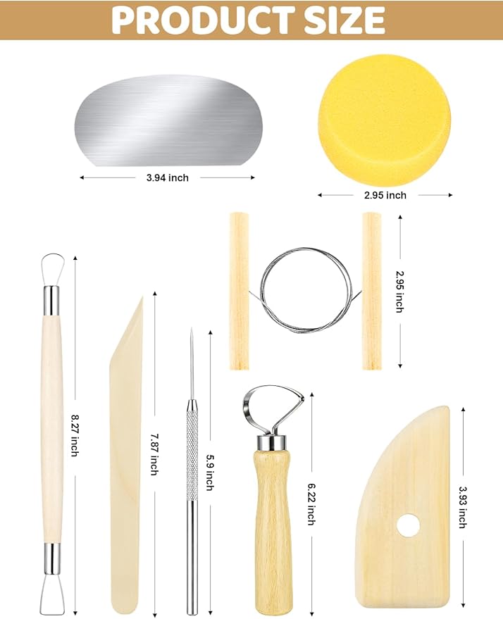 32Pcs Clay Sculpting Tools Kit, Ceramic Clay Ball Stylus Dot Painting Tools, Air Dry Clay Tools Set for Carving, Dotting, Embossing, Shaping, Molding, Pottery Crafts, Nail Art, Rhinestone, Rock