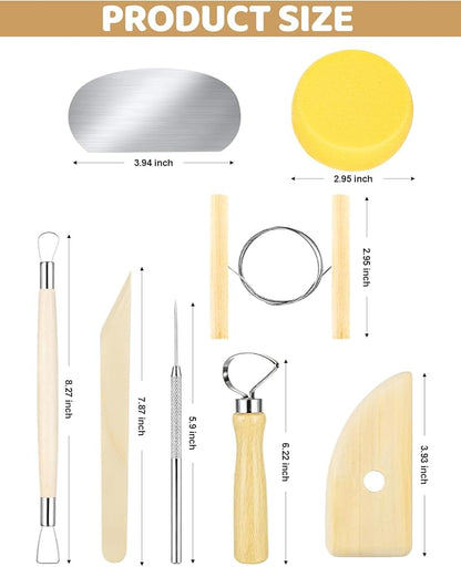 64Pcs Clay Sculpting Tools Kit, Ceramic Clay Ball Stylus Dot Painting Tools, Air Dry Clay Tools Set for Carving, Dotting, Embossing, Shaping, Molding, Pottery Crafts, Nail Art, Rhinestone, Rock