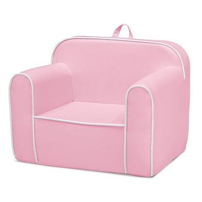 Delta Children Cozee Chair for Kids for Ages 18 Months and Up, Pink/White