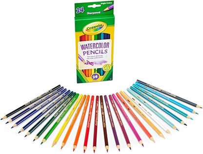 Crayola Watercolor Colored Pencils (24ct), Watercolor Paint Alternative, Watercolor Pencil Set for Kids, Art Supplies, Gift for Kids, 3+
