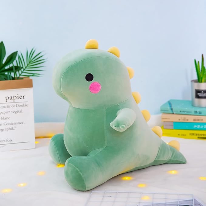 Cute Dinosaur Plush Toys, Fat Dinosaur Stuffed Animals Toys Dolls, Dinosaur Plush Toy Soft Stuffed Animal Dino Plushies Doll Cute Birthday Gifts for Kids Girls Boys (Green,19in)