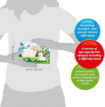 Ravensburger CreArt Sheep and Lamb Paint by Numbers Kit for Kids - 23723 - Painting Arts and Crafts for Ages 9 and Up