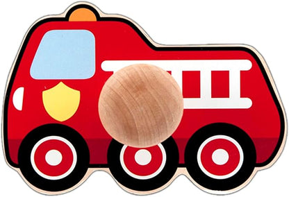 Melissa & Doug Vehicle Jumbo Knob Puzzle, Wooden Peg Puzzle for Toddlers, Educational Toy for Shape Recognition and Fine Motor Skills, Ages 1+