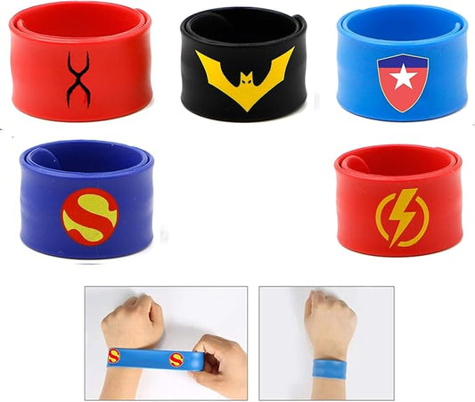 Slap Bracelets for Kids Party Supplies Favors Boy's Wristband Accessories Wrist Strap Gift Supplies,3 years and up (5-Pack)