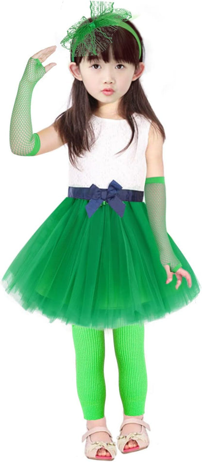 Kids 6 in 1 Costume Accessories 1970s 1980s Fancy Outfits and Dress for Cosplay Party Theme Party for Girl
