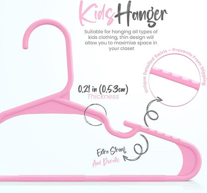 Utopia Home 40 Pack Kids Hangers - 11.5 Inch Plastic Baby Hangers for Closet - Childrens Hanger for Clothes & Infant Hanger for Closet - Ideal for Everyday Standard Use (Baby Pink)