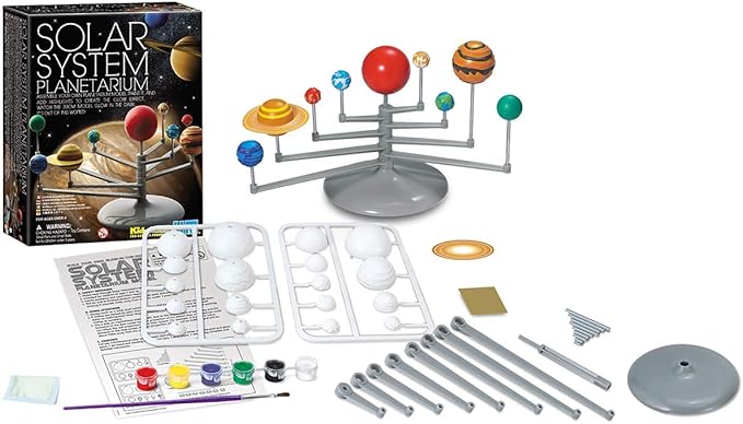 4M: Solar System Planetarium - Assemble Your Own 11.8" Model, Snap-Together, Glow-in-The-Dark Paint, DIY STEM Craft & Science Project Kit, Kids 8+