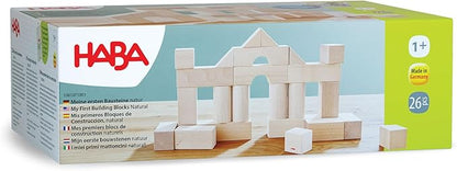 HABA Wooden Building Blocks 26 Piece Set: Open-Ended Stacking Toys, Toddler Blocks, and Wooden Toys Made in Germany for Creative Play and Learning