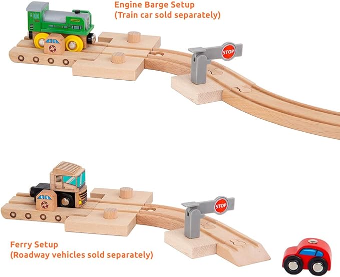 Orbrium Toys 68 Pcs Wooden Train Track Expansion Pack Compatible with Thomas Wooden Train, Brio, Thomas The Tank Engine (68 Pcs)