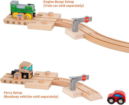 Orbrium Toys 68 Pcs Wooden Train Track Expansion Pack Compatible with Thomas Wooden Train, Brio, Thomas The Tank Engine (68 Pcs)