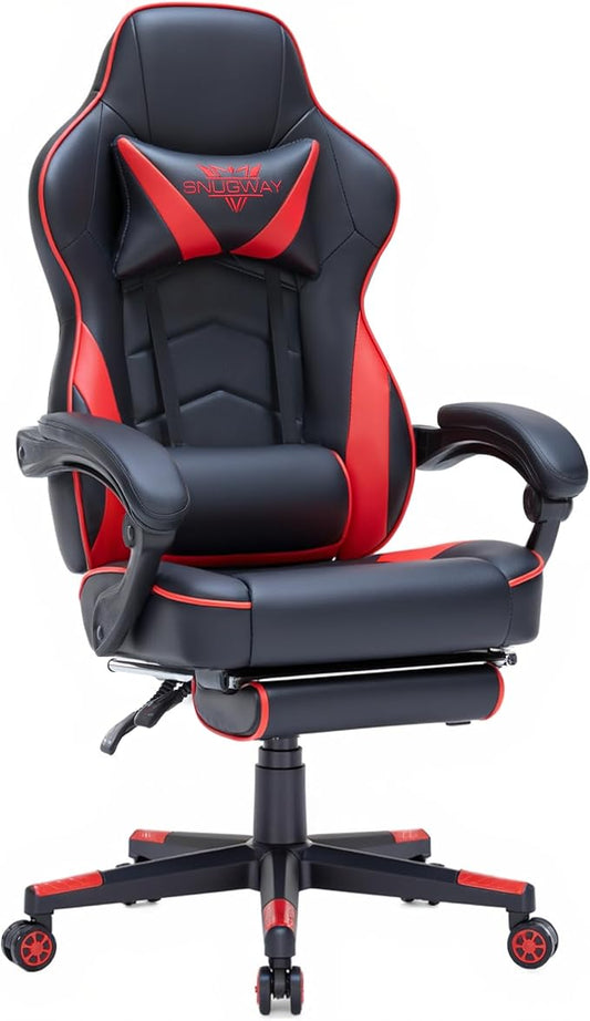 Gaming Chair High Back Ergonomic Racing Computer Desk with Comfortable Lumbar Support and Headrest Girl Gamer Height Adjustable