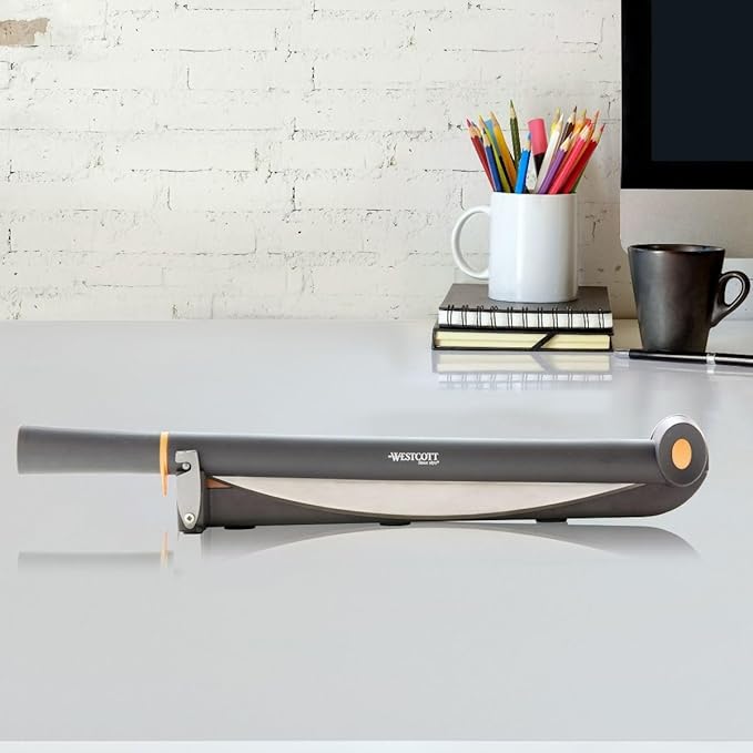 Westcott 18'' TrimAir Wood Guillotine Paper Cutter & Paper Trimmer, 30 Sheet (15108)