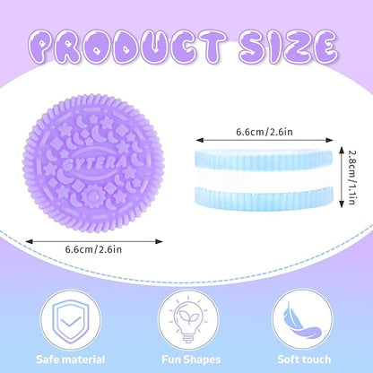 Gytera Sticky Cookie Squishies Fidget Toys Adults, Squeeze Toys Fidget Toys for Autism, Stress Balls for Adults Fidgets Birthday Easter Basket Stuffers(2 Pack Green Purple)