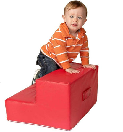 Foamnasium Toddler Step, Indoor Foam Playset, Soft Toddler and Active Kids Play Foam Step for Crawling, Climbing, Sliding and Jumping, Made in The US, Red