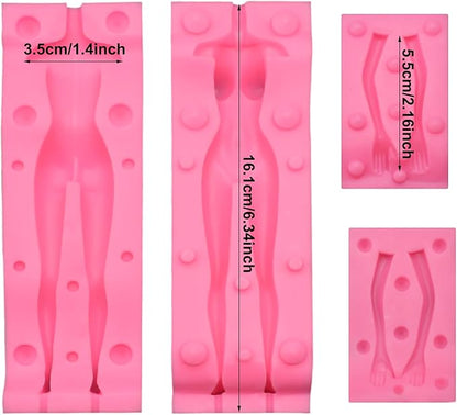 3D Human Body Silicone Clay Mold, Large Human Sculpture Polymer Mold Full Body Mold for Polymer Clay Craft (Small Female Body Set)