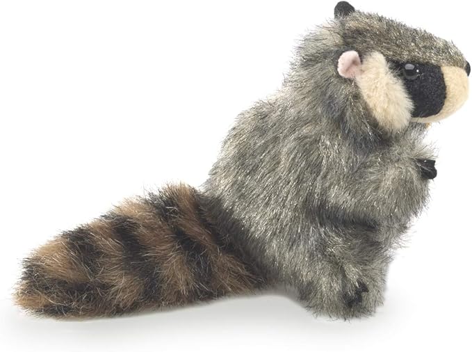 Folkmanis Mini Raccoon Finger Puppet, Gray, 1 EA