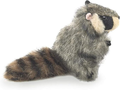 Folkmanis Mini Raccoon Finger Puppet, Gray, 1 EA