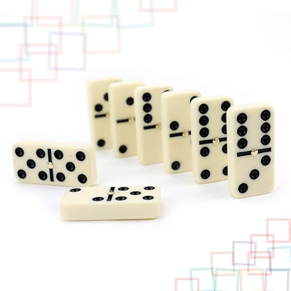 Premium Double 6 Dominoes Set, Classic Domino Game with Vinyl Case, Jumbo Tiles for Adults & Kids, Mexican Train & Family Game Night