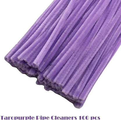 Swpohrat 100 Pieces Taropurple Pipe Cleaner Craft Set,Thick Fuzzy Chenille Stem Pipe Cleaners for DIY Craft Projects and Decorations