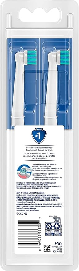 Oral-B Kids Extra Soft Replacement Brush Heads, 2 Count, Cavity Protection
