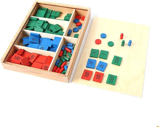 New Sky Professional Montessori Stamp Game Material Kids Counting Learning and Math Aids Wooden Toy
