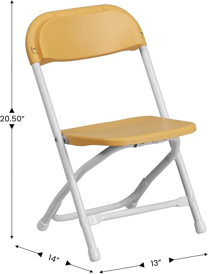 Flash Furniture 2 Pk. Kids Yellow Plastic Folding Chair