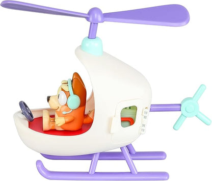 Bluey Vehicle and Figure Pack Bingo's Helicopter with 2.5 Inch Bingo Figure and Tool Accessories