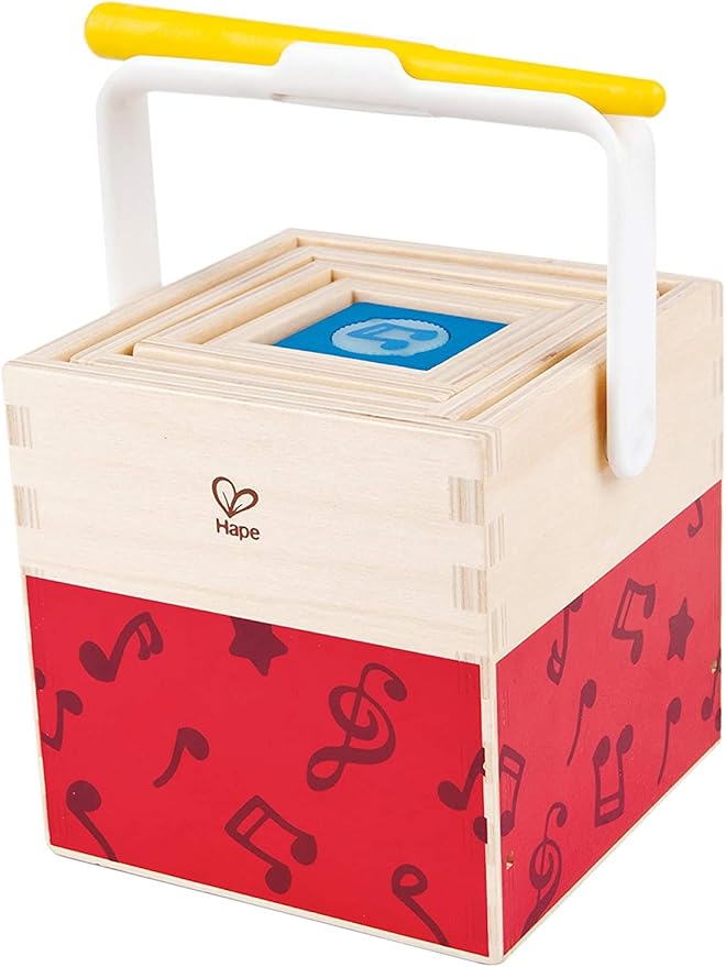 Hape Stacking Music Set | Colorful 6 Piece Musical Box Toy, Wooden Set for Kids 18 months+