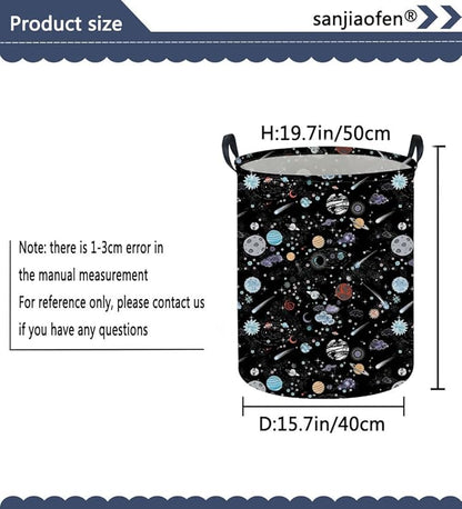 Moon and Stars Laundry hamper Baby Laundry Hamper Collapsible Canvas Waterproof Storage Bin for Kids Clothes Organizer Basket Clothes hamper Star Room Decor(Moon)