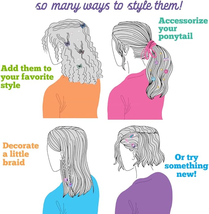 Craft-tastic - Fold and Stick Hair Puffy Charms - Craft and Accessory Kit - for Ages 5+