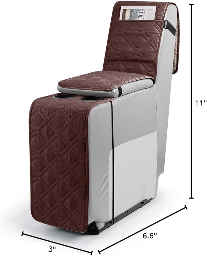 VANSOFY Loveseat Recliner Cover with Console 100% Waterproof Sofa Slipcovers Non-Slip Reclining Couch Cover Split Sofa Covers Furniture Protector for Pets, Dogs(Console Cover,Coffee)