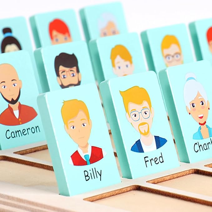 Guess Game Wooden Board Who Am i Game Toy for 3+ Year Old Boys Girls,Guessing Cognitive Toy Logical Reasoning Games for Families,Puzzle Educational Travel Toys for Kids Ages 3 and Up