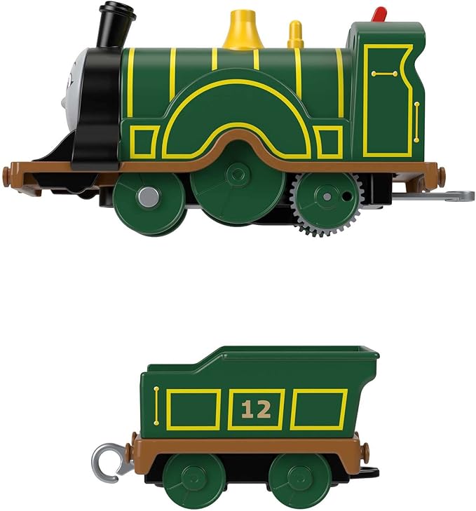 Thomas & Friends Motorized Toy Train Emily Battery-Powered Engine with Tender for Pretend Play Preschool Kids Ages 3+ Years