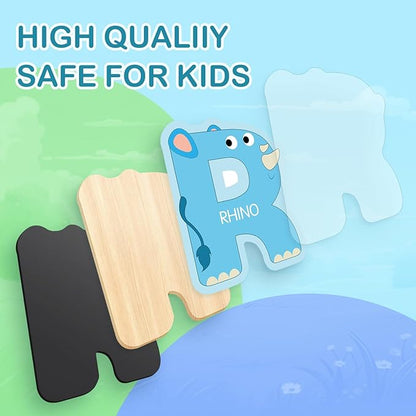 41 Pieces Wooden Thick Alphabet Magnets for Toddlers Fridge, Large Cute Animal Colorful ABC 26 Uppercase Letters, 10 Numbers Magnetic Alphabet Educational Toy Set for Kids Preschool Learning Spelling