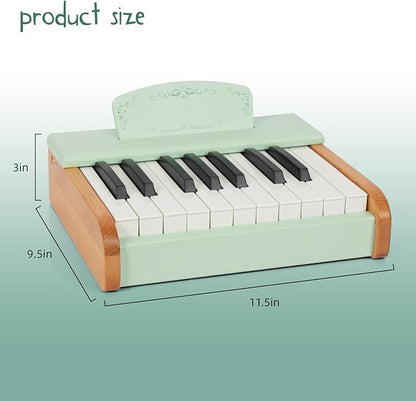 Toy Piano Wooden Piano Keyboard for Toddlers, 18 Keys Digital Piano for Kids, Music Educational Instrument Toy, Wood Piano for 3+ Girls and Boys