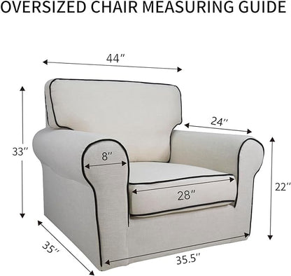 PureFit Reversible Quilted Sofa Cover, Water Resistant Slipcover Furniture Protector, Washable Couch Cover with Non Slip and Elastic Straps for Kids, Dogs, Pets (Oversized Chair, Gray/Gray)