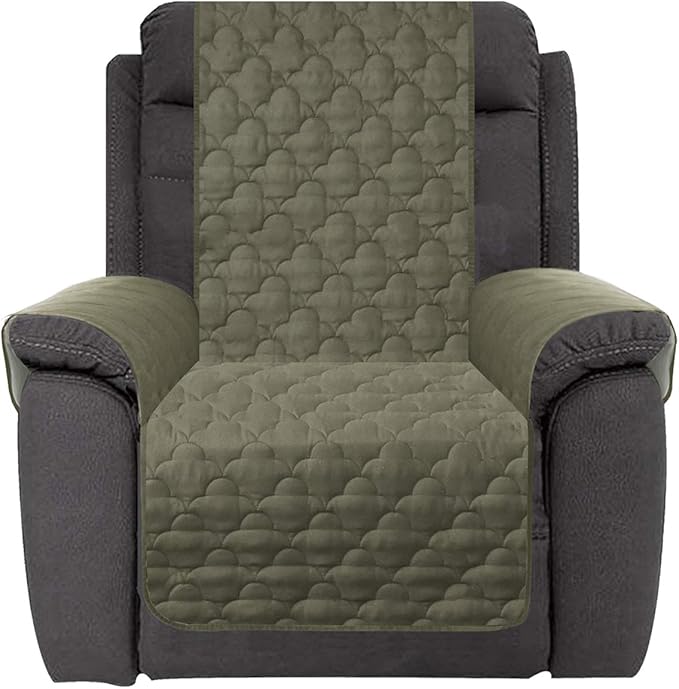 CHHKON Waterproof Recliner Chair Cover Nonslip Stay in Place Dog Couch Chair Cover Furniture Protector Recliner Chair Cover for Pets and Kids (Green, 23'')