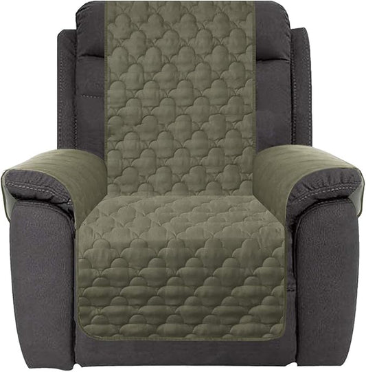 CHHKON Waterproof Recliner Chair Cover Nonslip Stay in Place Dog Couch Chair Cover Furniture Protector Recliner Chair Cover for Pets and Kids (Green, 23'')
