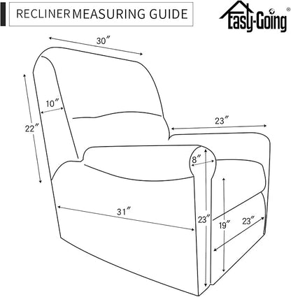Easy-Going 4 Pieces Microfiber Stretch Recliner Slipcover – Spandex Soft Fitted Sofa Couch Cover, Washable Furniture Protector with Elastic Bottom for Kids, Pet(Recliner, Pale Yellow)