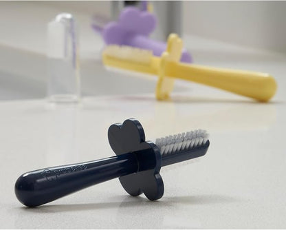 Grabease Baby Toothbrush Double Sided - Training Finger Toothbrush for Toddler Infant, BPA-Free & Phthalate-Free for Baby & Toddler, 1 Pack, Yelow