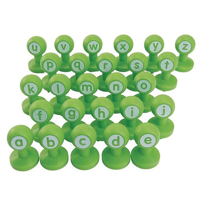 Colorations Alphabet Dough Stampers Set, Lowercase Letters, 26 Letter Stamps for Toddlers & Preschool Kids, Learn ABC & Spelling, Play Dough Creative Play for Classrooms, Daycare, School, Homeschool